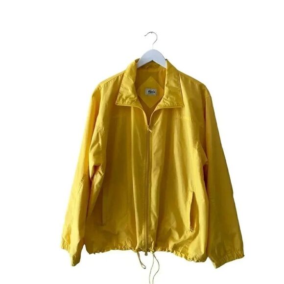 2 for $30 Lacoste Unisex Yellow Sportswear Wind Jacket Oversized Zipper SZ L - Picture 6 of 12